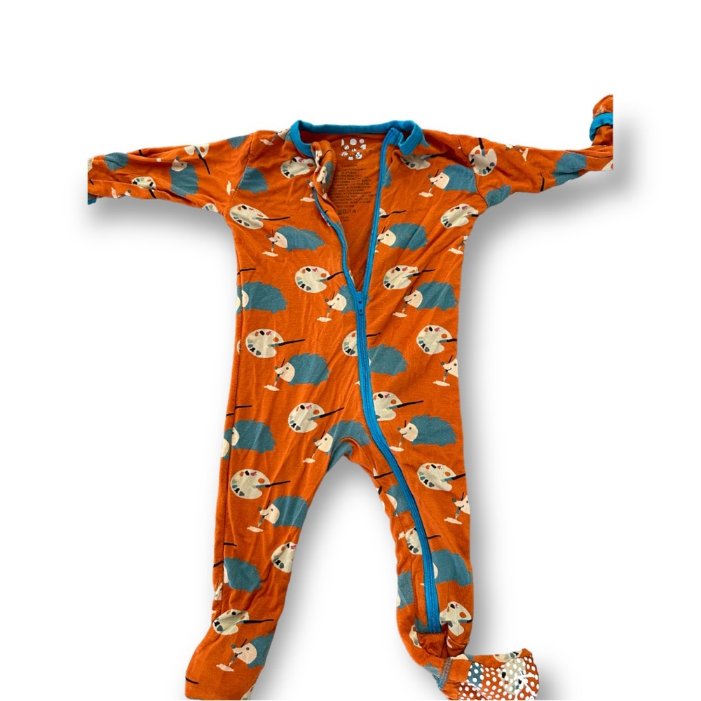 Hedgehog painting onesie - 6-9 months, lightly loved